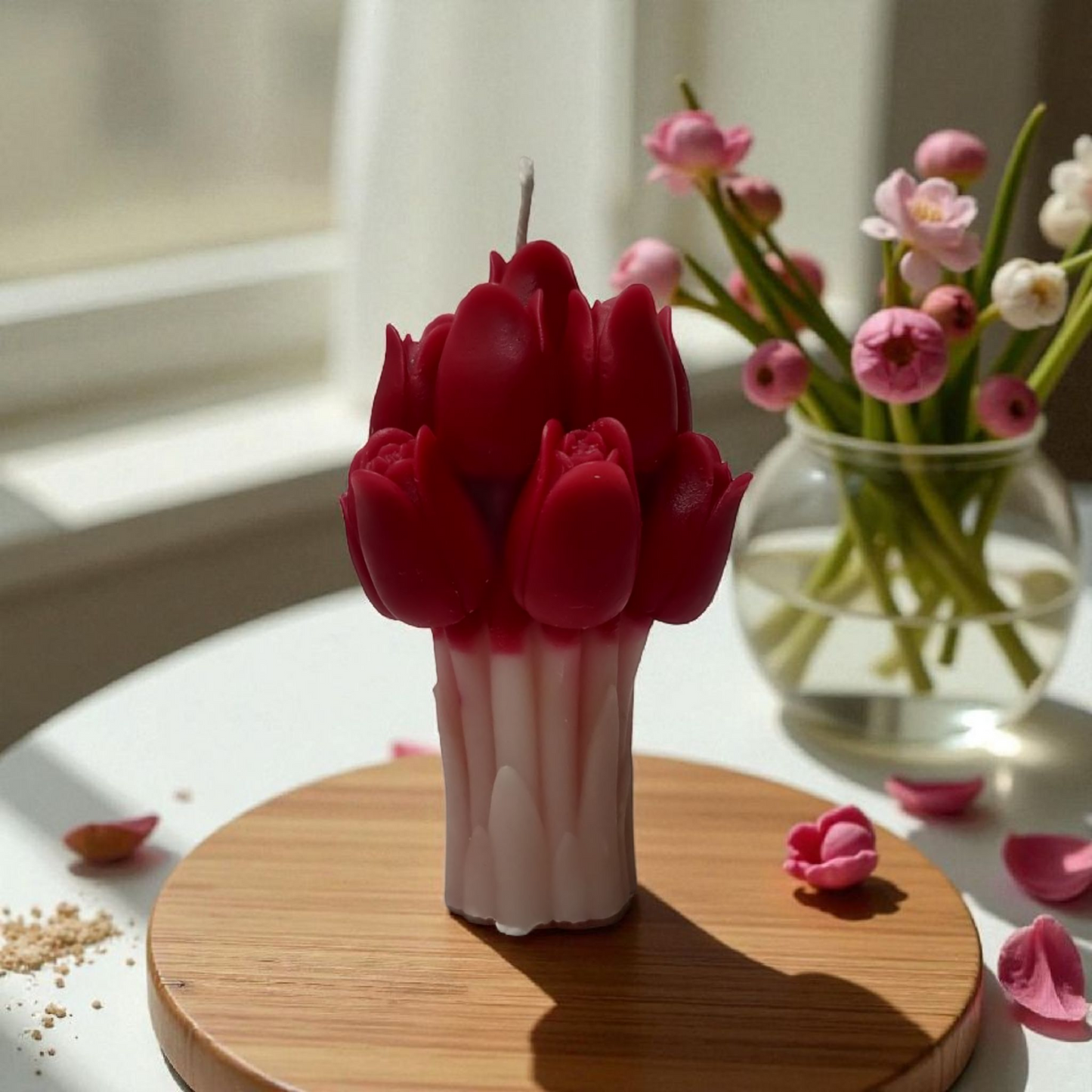 Tulip Bouquet Candle – Aesthetic Floral Soy Wax Candle